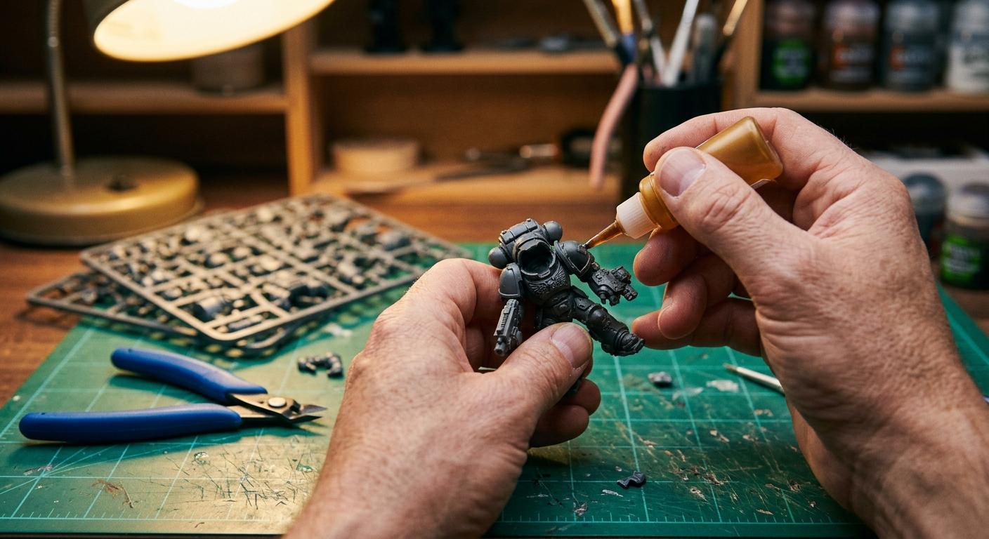 Assembling first Space Marines models from a starter box